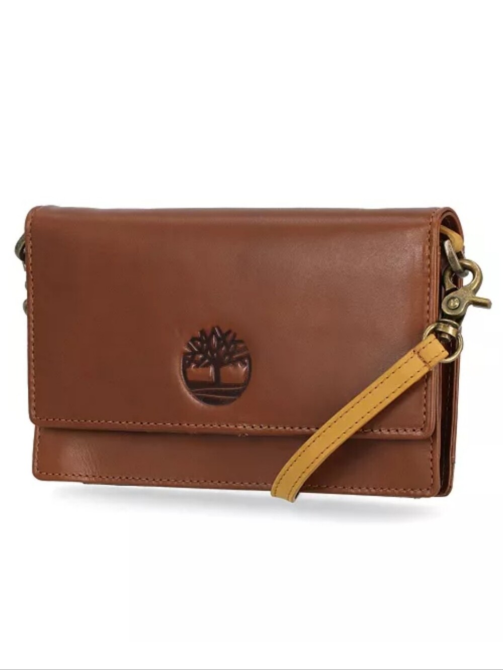 Timberland Brown Leather RFID Crossbody Wallet.
